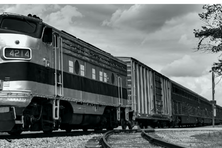 a train on a steel track