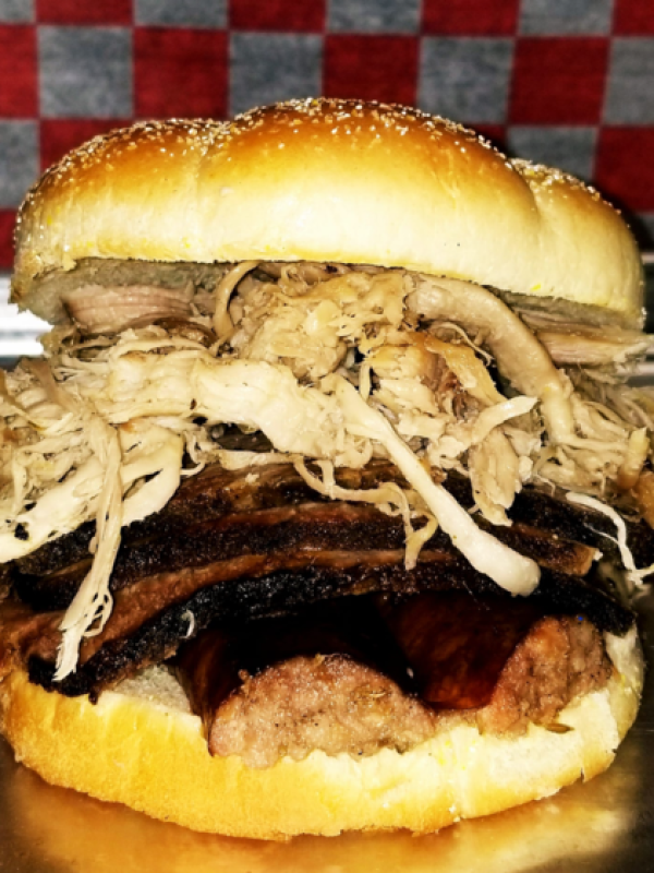 a close up of a sandwich