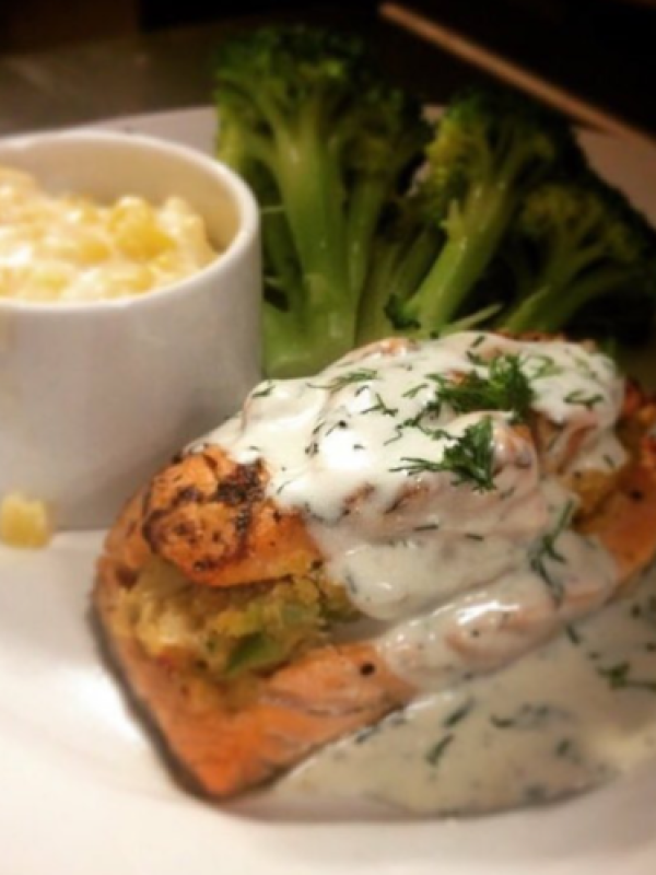 a plate of food on a table