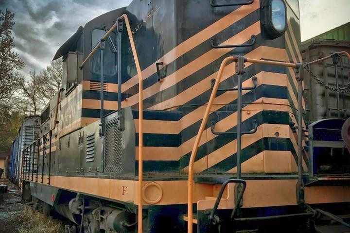 a train on a steel track