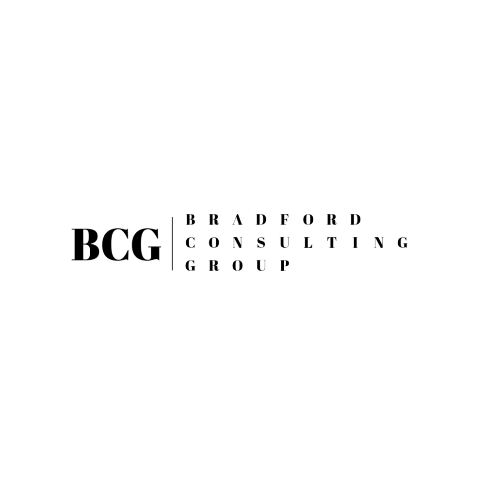 Logo with text: BCG Bradford Consulting Group on a green background.